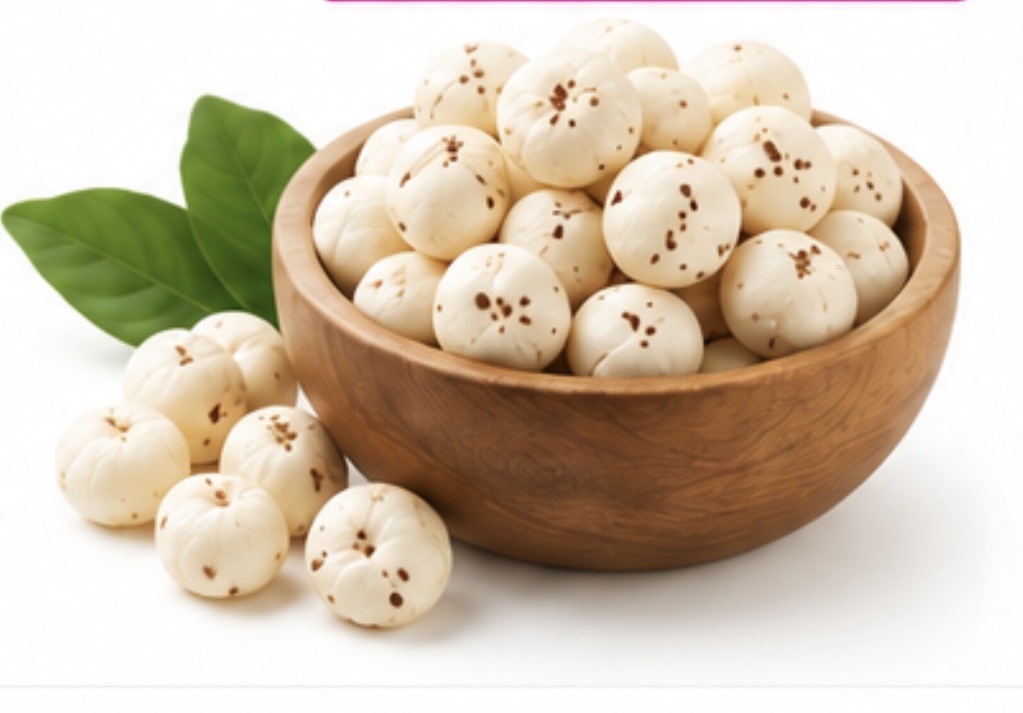 Makhana in a wooden bowl